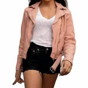 NEW MAURITIUS wild 2 rf leather jacket in pink